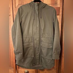 Forever 21 Women's S Army Green Military Utility Lightweight Cotton Blend Coat